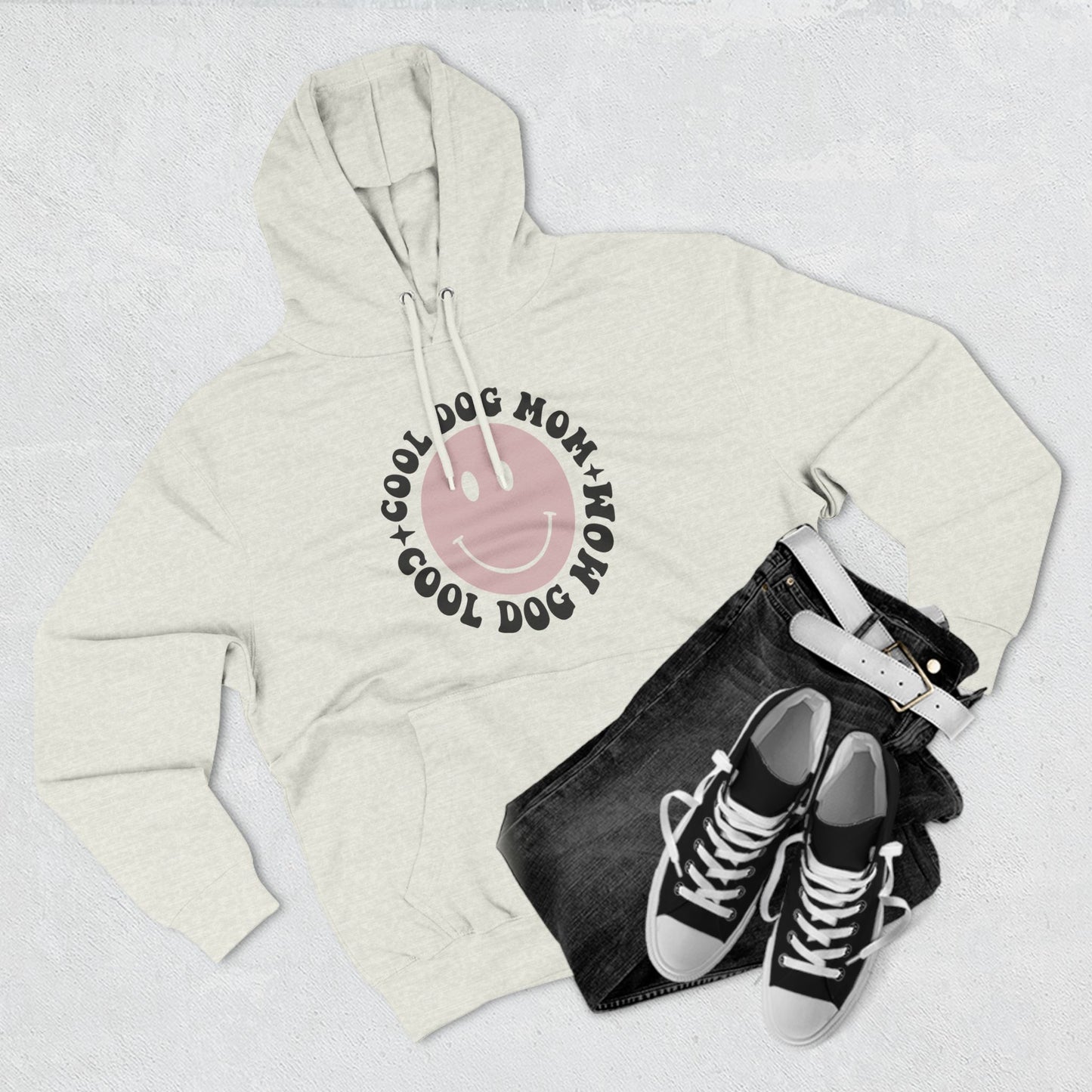 Cool Dog Mom Three-Panel Fleece Hoodie - Perfect Gift for Dog Lovers