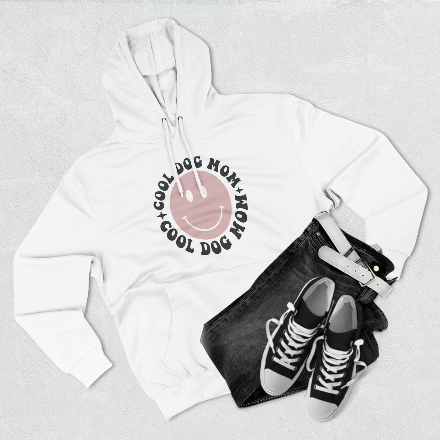 Cool Dog Mom Three-Panel Fleece Hoodie - Perfect Gift for Dog Lovers