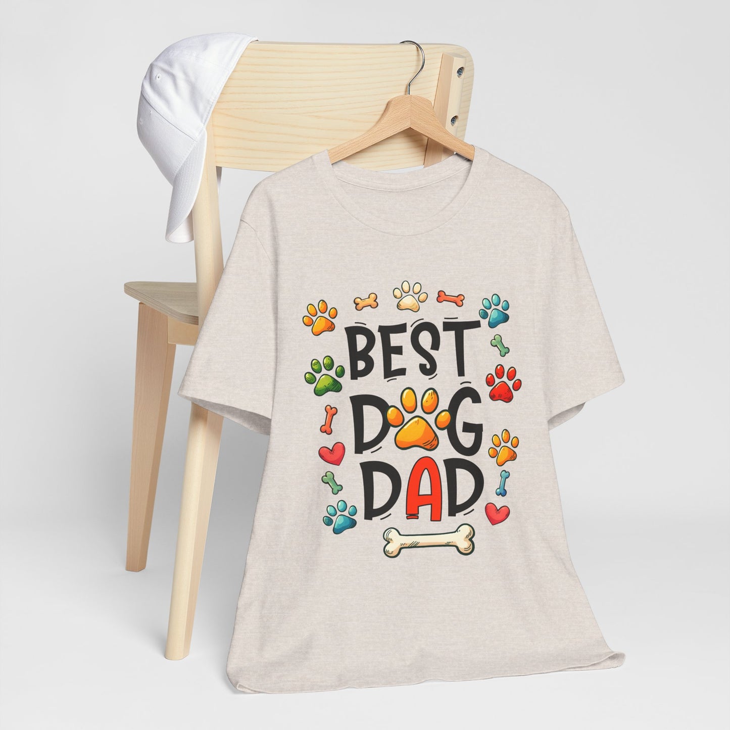 Best Dog Dad Tee - Fun Pet Lover Short Sleeve Shirt