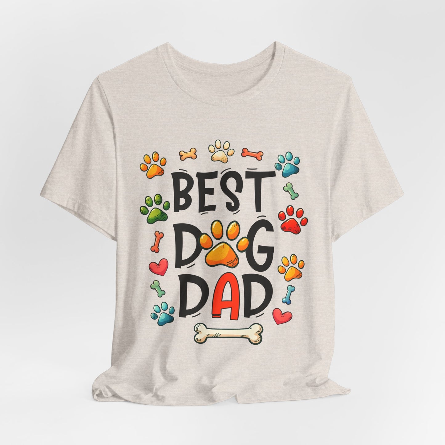 Best Dog Dad Tee - Fun Pet Lover Short Sleeve Shirt