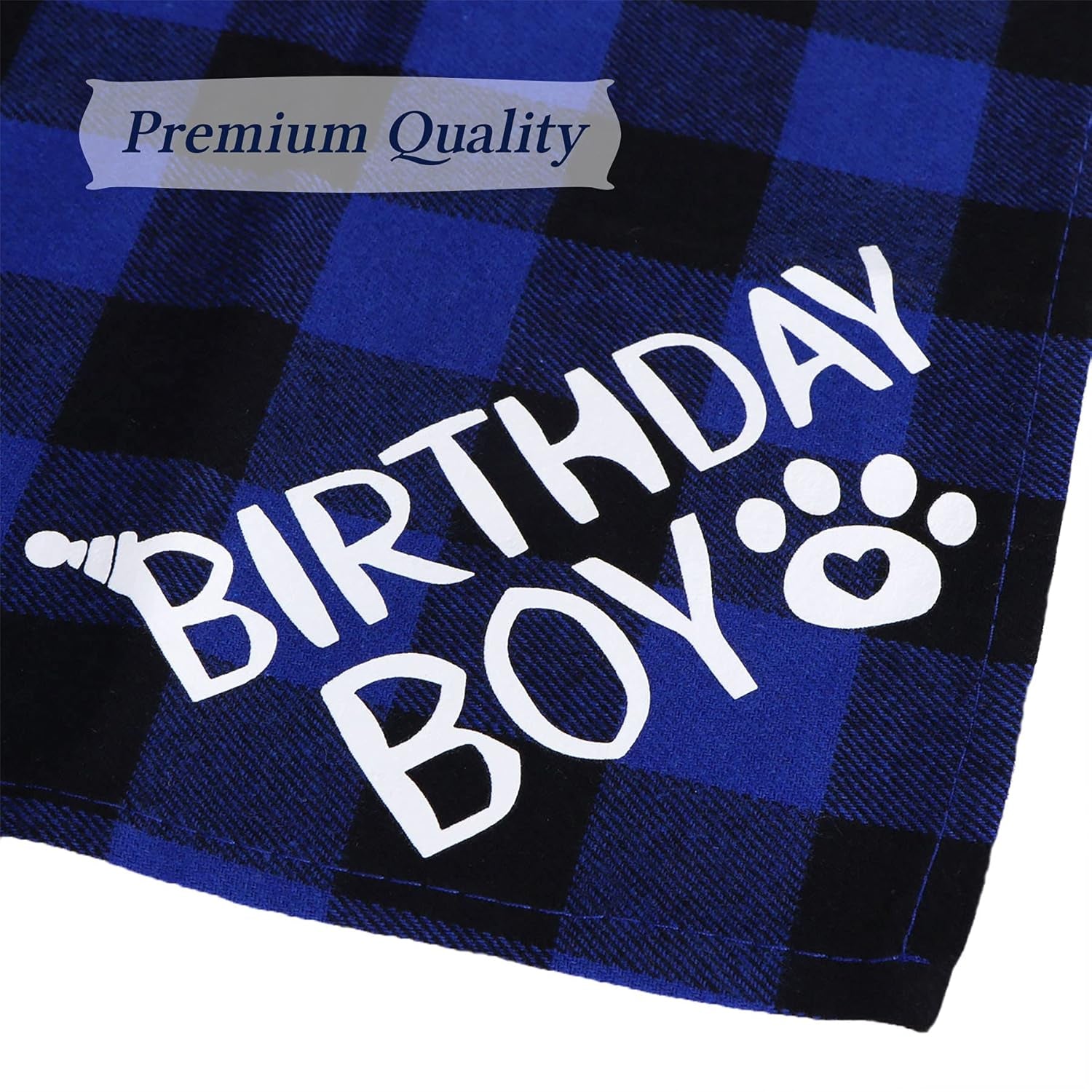 Dog Birthday Party Supplies, Dog Birthday Bandana Boy Girl and Dog Birthday Party Hat with Dog Bow Tie Collar for Medium Large Dogs (Blue, Large)