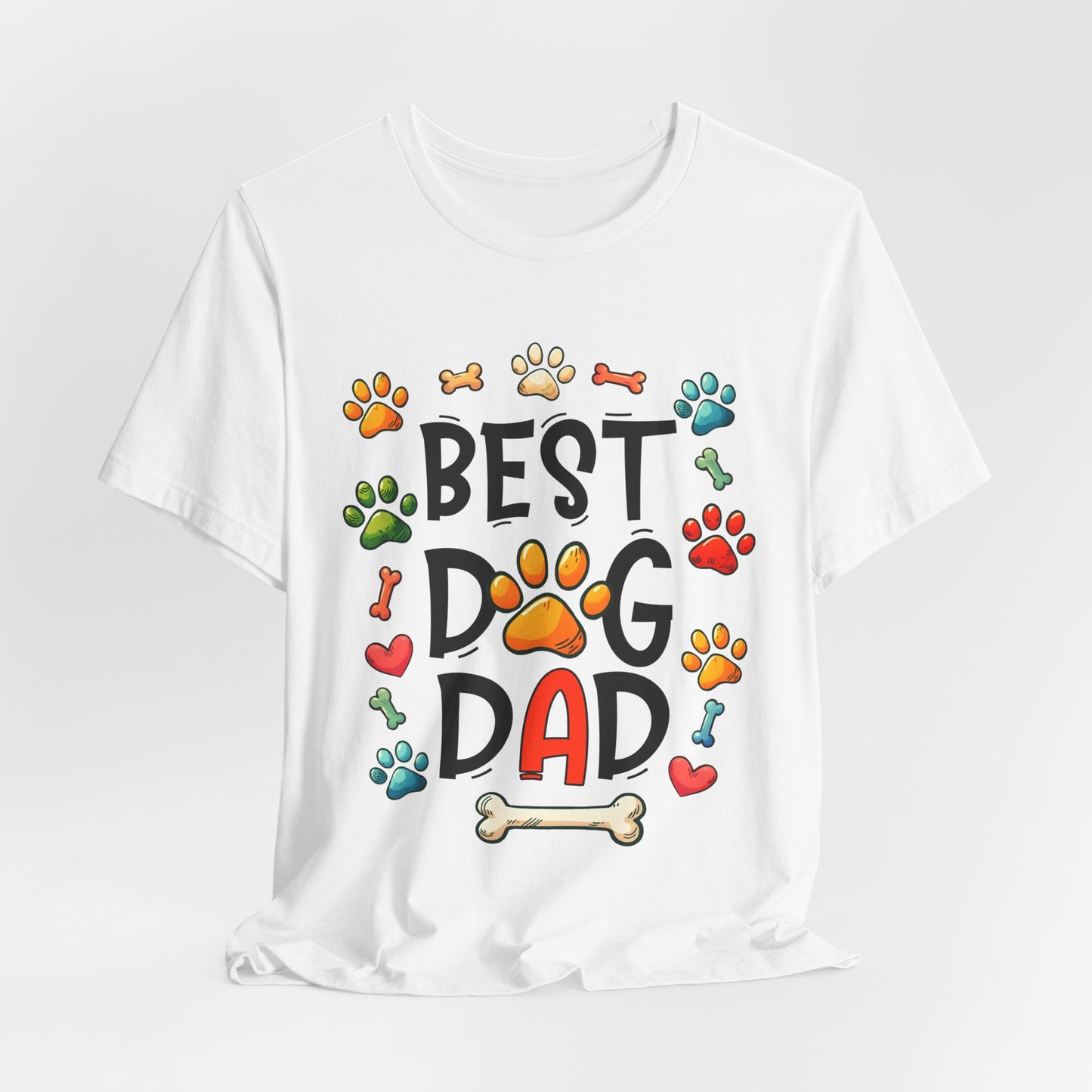 Best Dog Dad Tee - Fun Pet Lover Short Sleeve Shirt