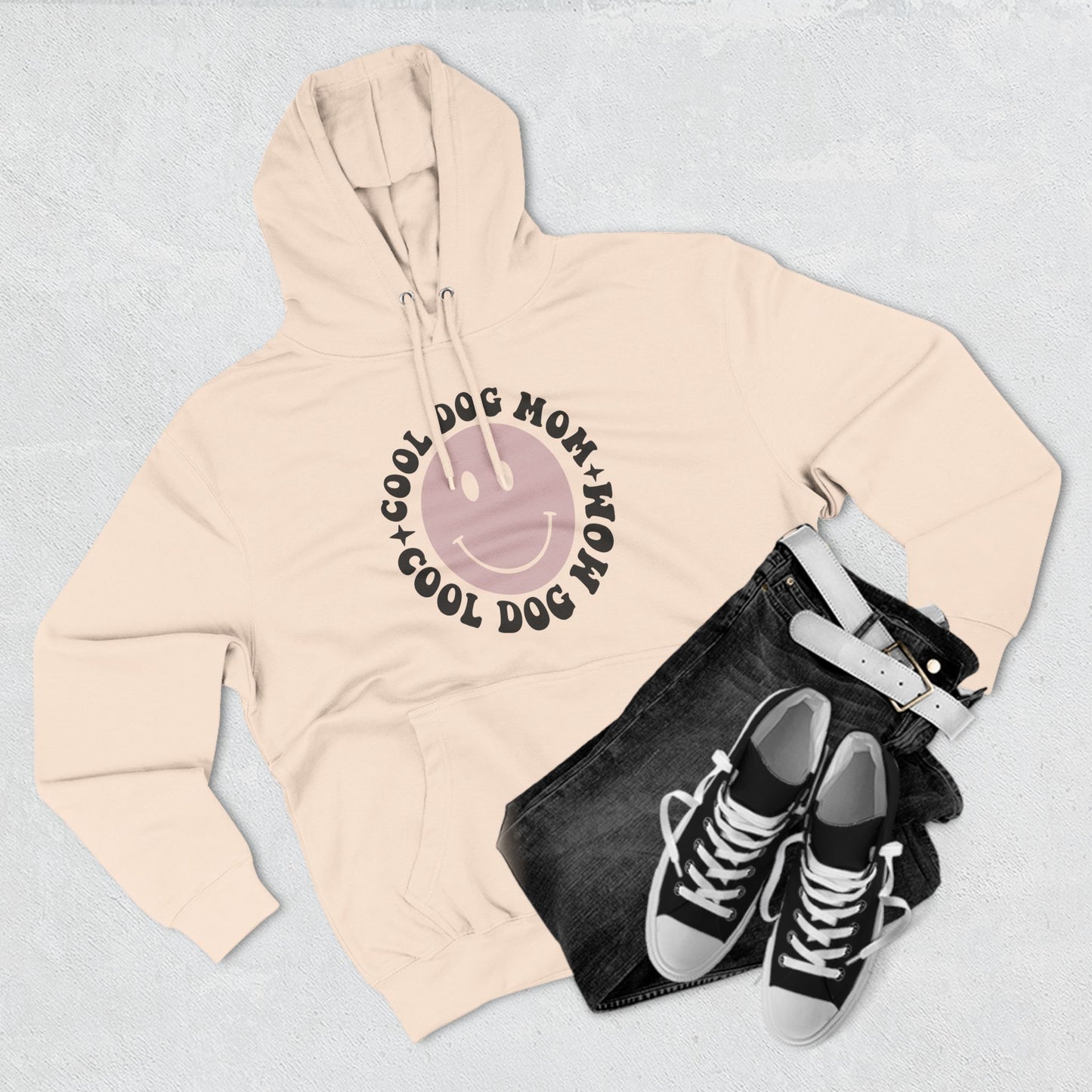 Cool Dog Mom Three-Panel Fleece Hoodie - Perfect Gift for Dog Lovers