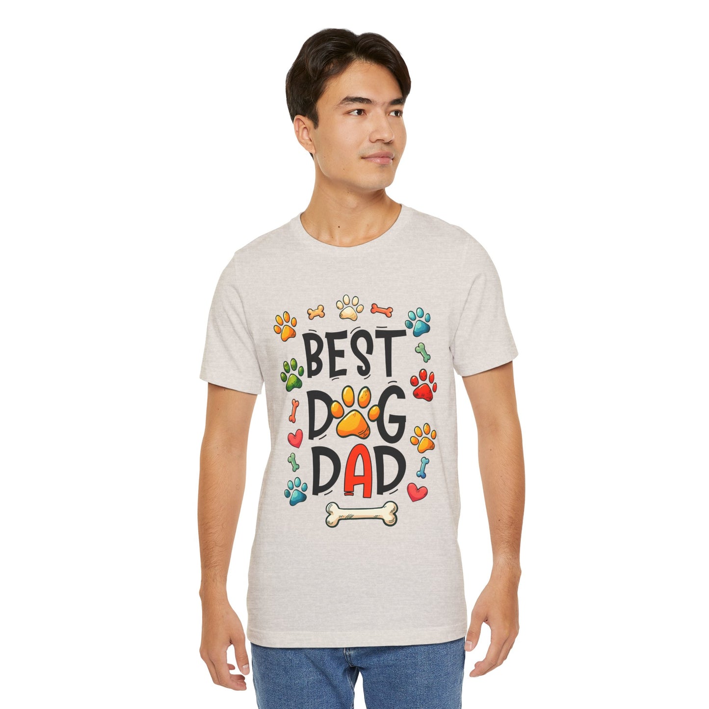 Best Dog Dad Tee - Fun Pet Lover Short Sleeve Shirt