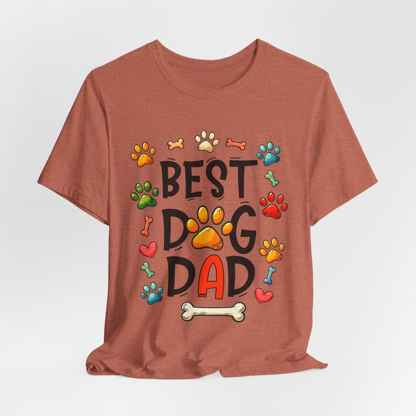 Best Dog Dad Tee - Fun Pet Lover Short Sleeve Shirt