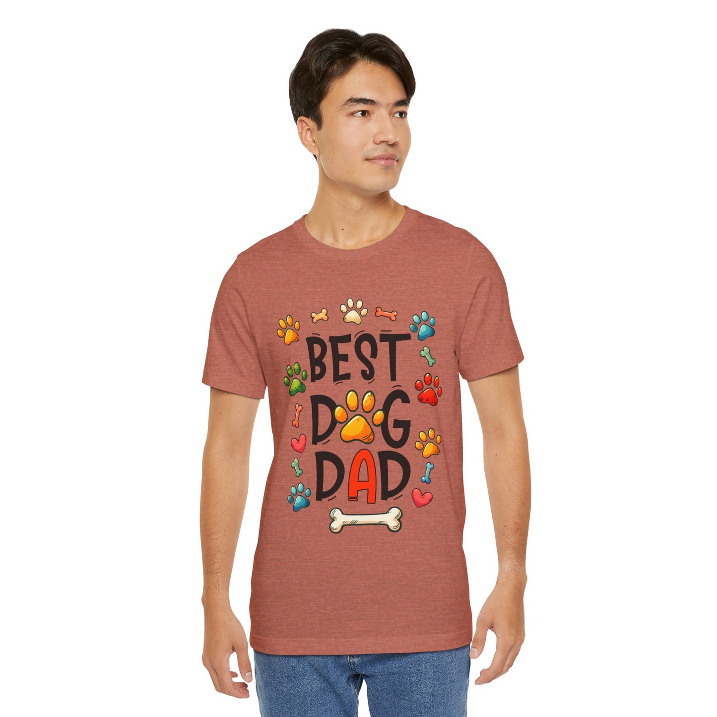 Best Dog Dad Tee - Fun Pet Lover Short Sleeve Shirt
