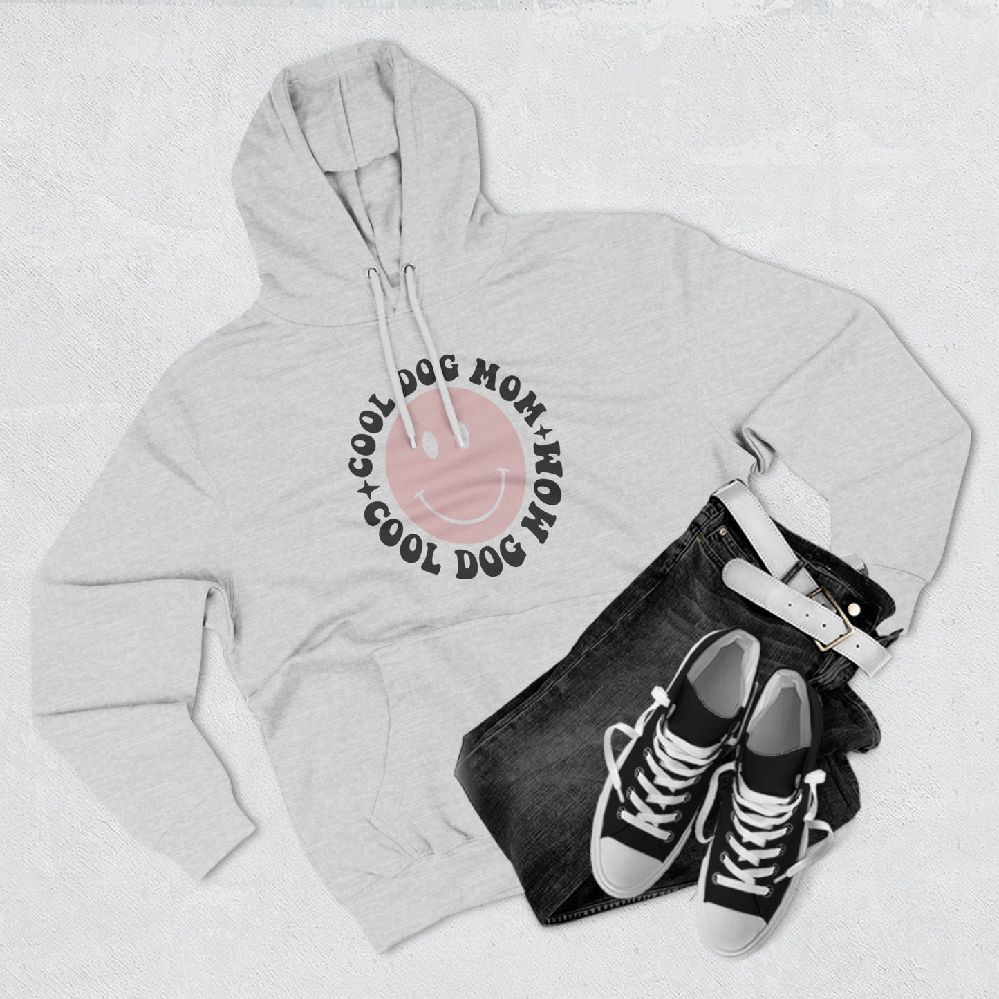 Cool Dog Mom Three-Panel Fleece Hoodie - Perfect Gift for Dog Lovers