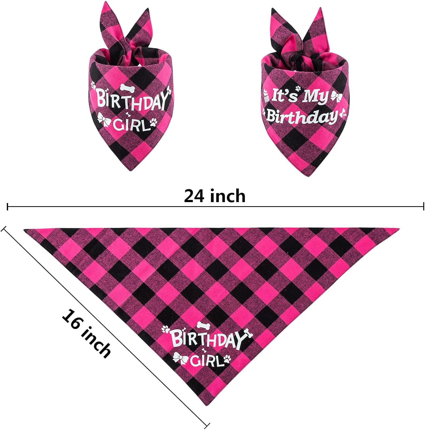 Dog Birthday Party Supplies, Dog Birthday Girl Bandana Triangle Hat Scarfs Flag Balloon Bow Tie Birthday Number with Cute Doggie Birthday Party Set Decorations
